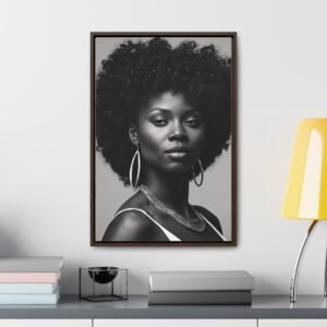 Canvas Wraps, stunning Black and White Wall Art of a beautiful Black Woman, interior design Inspiration